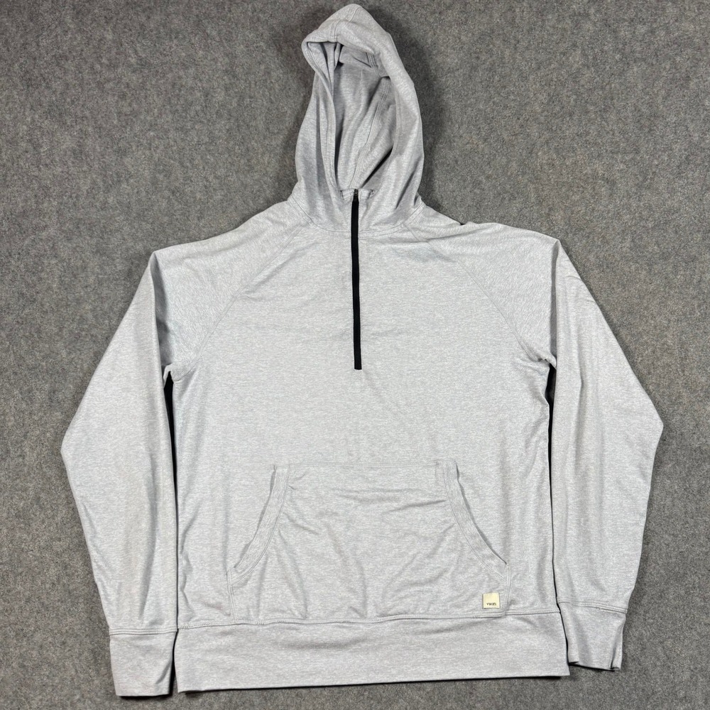 Vuori Hoodie Mens Small Grey V244 Performance 1/4 Zip Raglan Stretch Pullover